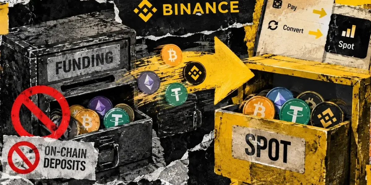 Binance ends Funding Account crypto deposits as Pay and Convert move to Spot