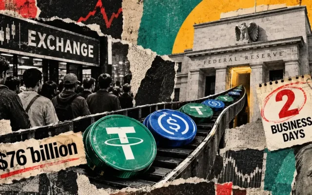 Fed guarantees 2-day stablecoin payouts, but $76B remains blocked