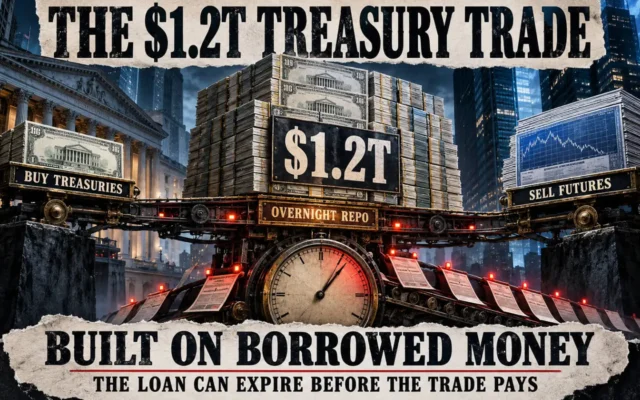 Hedge funds built a $1.2 trillion Treasury trade on money they have to keep borrowing