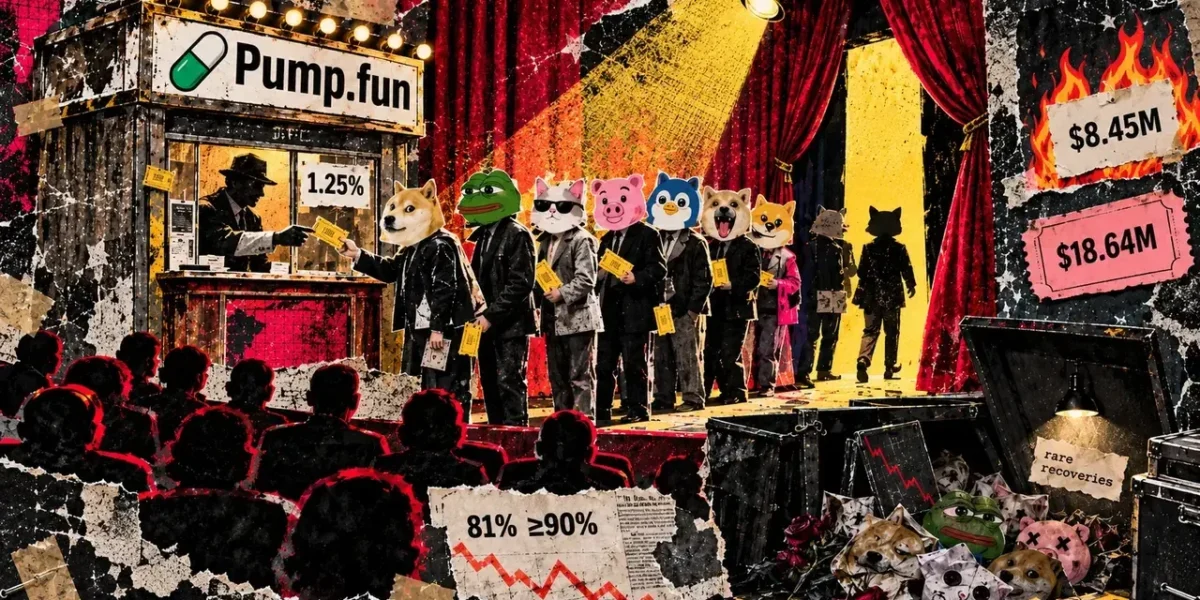 PumpFun is making millions from a market where 81% of memecoins crashed 90%