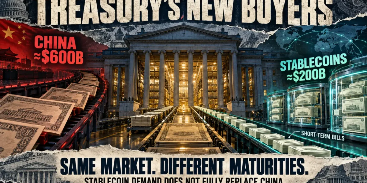 Stablecoin issuers have replaced 40% of China’s lost US Treasury demand