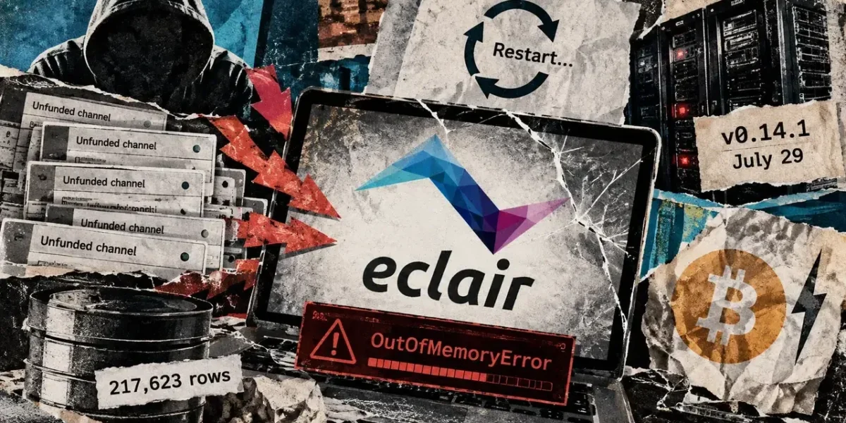 Unpatched Eclair Bitcoin Lightning nodes could crash again every time they restart